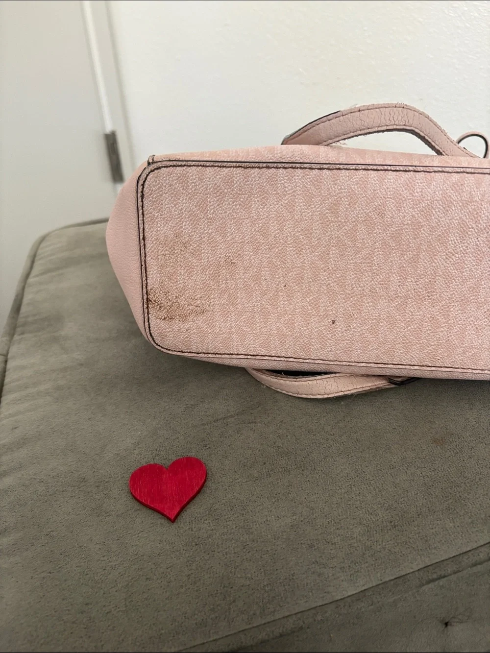 Michael Kors Pink Signature Tote with Gold Accents